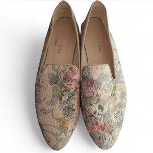 Venetian Floral Embroidered Slippers Size 10